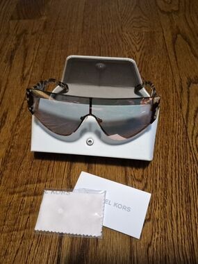 Michael Kors Shield Sunglasses with Brown Gradient Tortoiseshell Arms